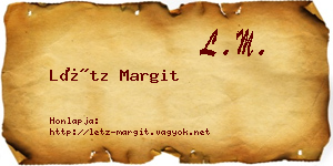 Létz Margit névjegykártya